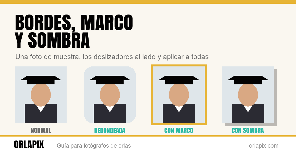 Bordes, marco y sombra para las fotos de la orla