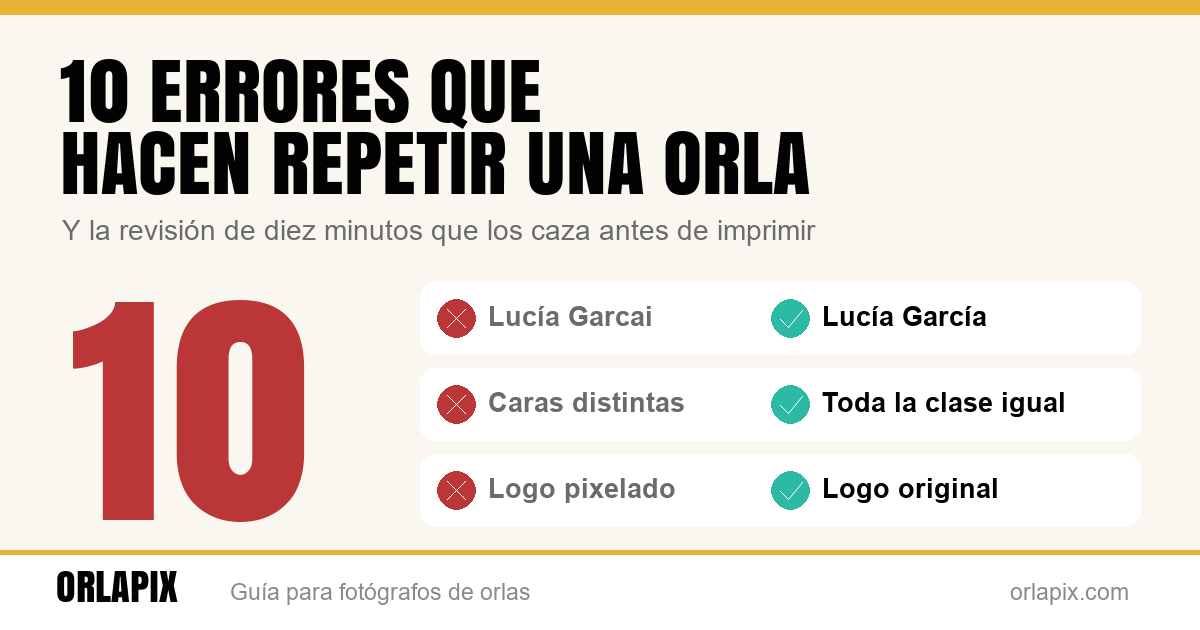 10 errores que obligan a repetir una orla