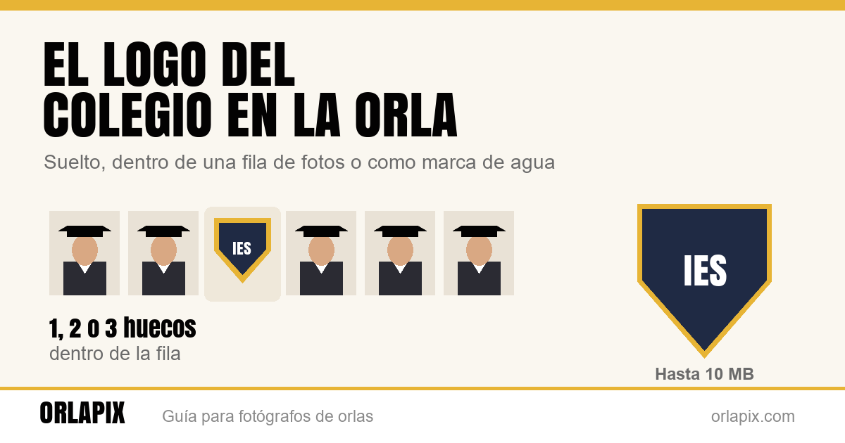 El logo del colegio en la orla