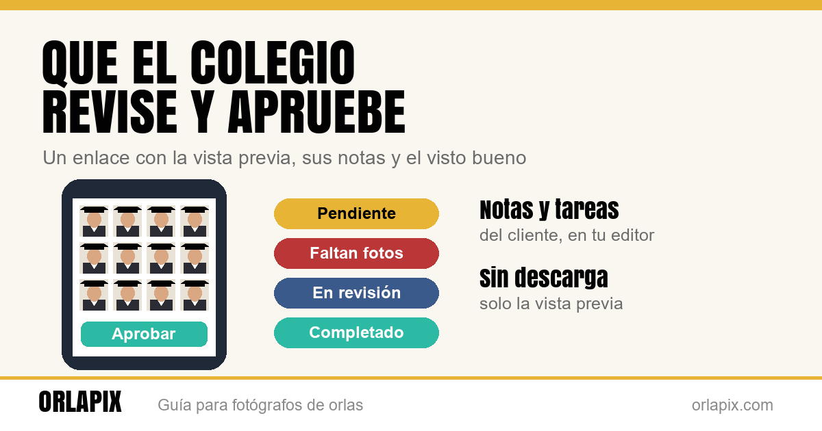 Que el colegio revise y apruebe la orla
