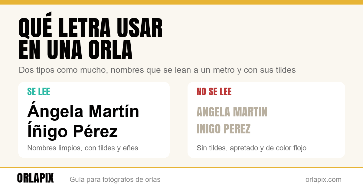 Qué letra usar en una orla