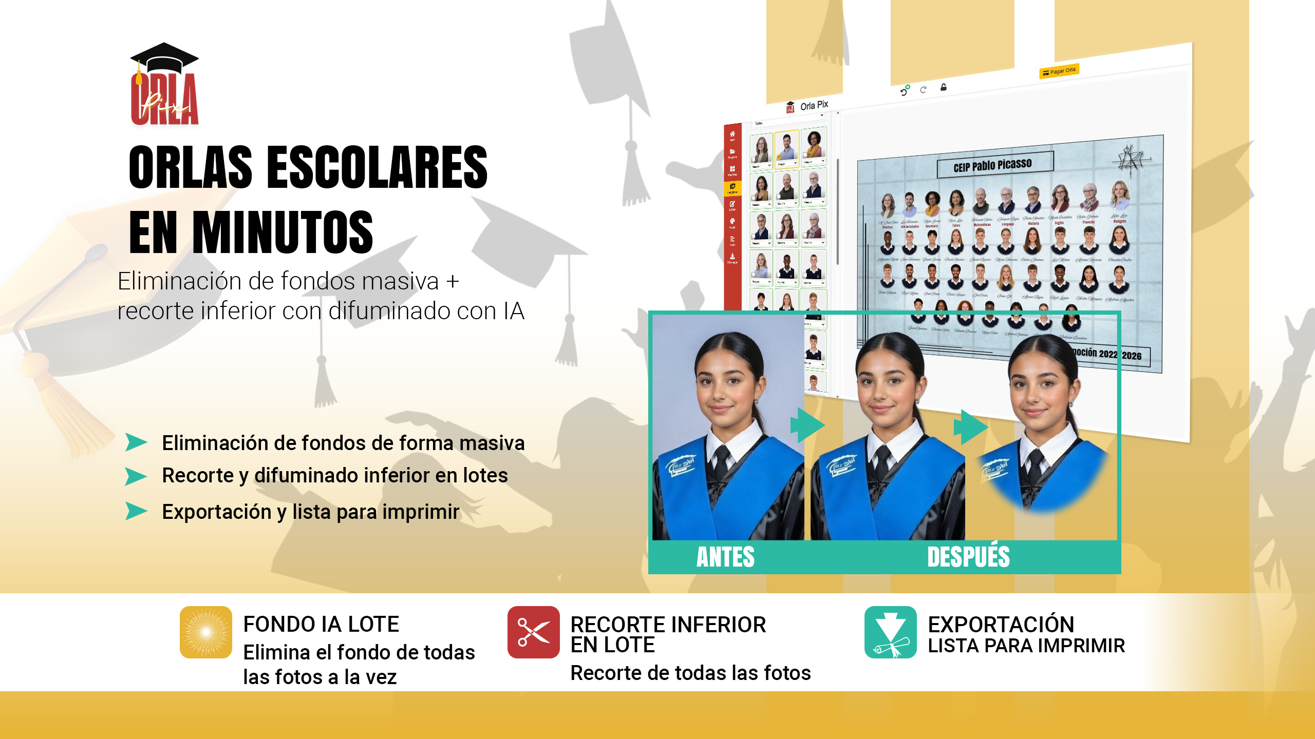 OrlasPix - Crea orlas escolares online profesionales